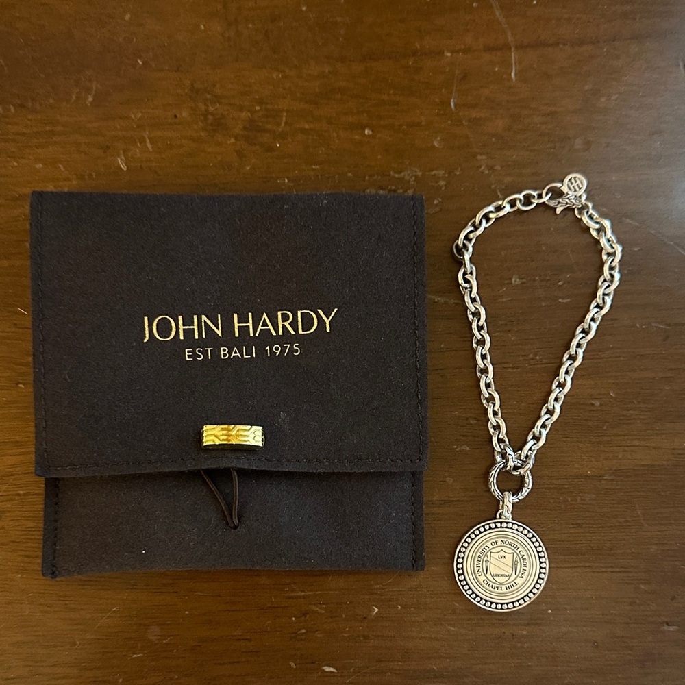 RARE John Hardy Silver Bracelet with University of North Carolina Medallion